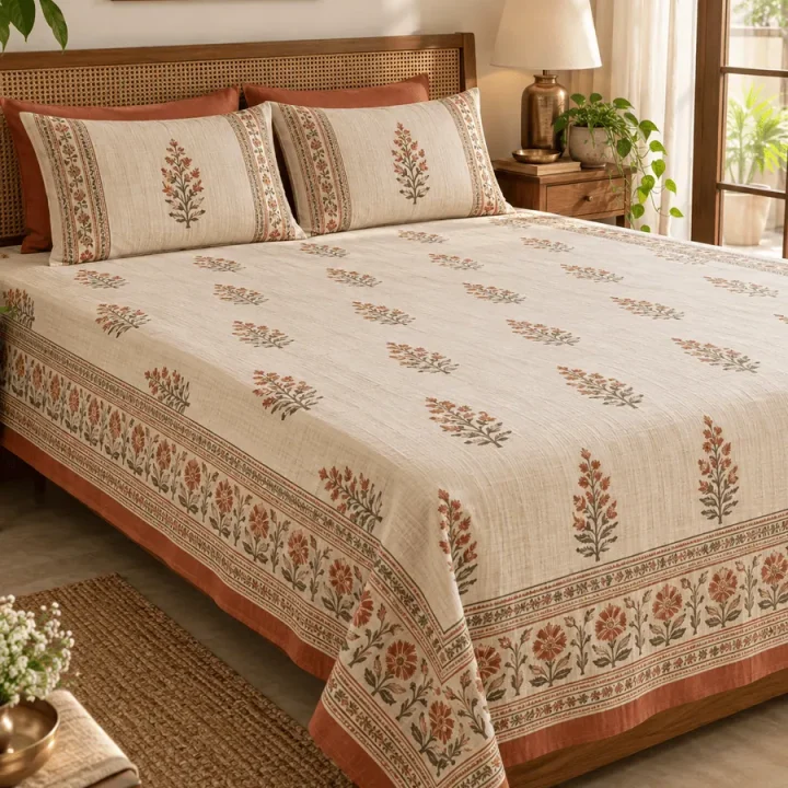 Handloom Cotton Bedsheet